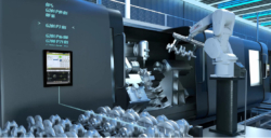 Robot movement via the integrated robot HMI on the CNC